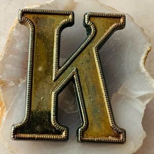 Bronze Letter K Brooch / Pendant Combo Vintage Best